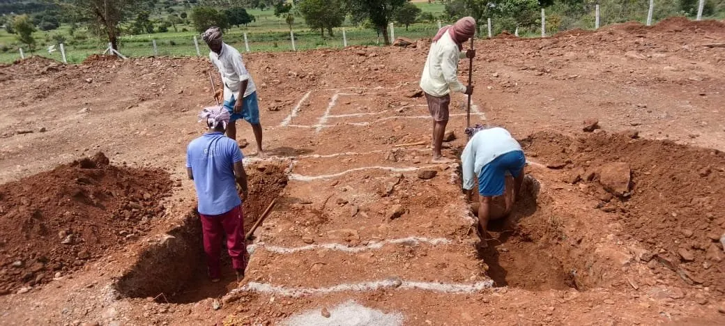 Excavation for the foundation