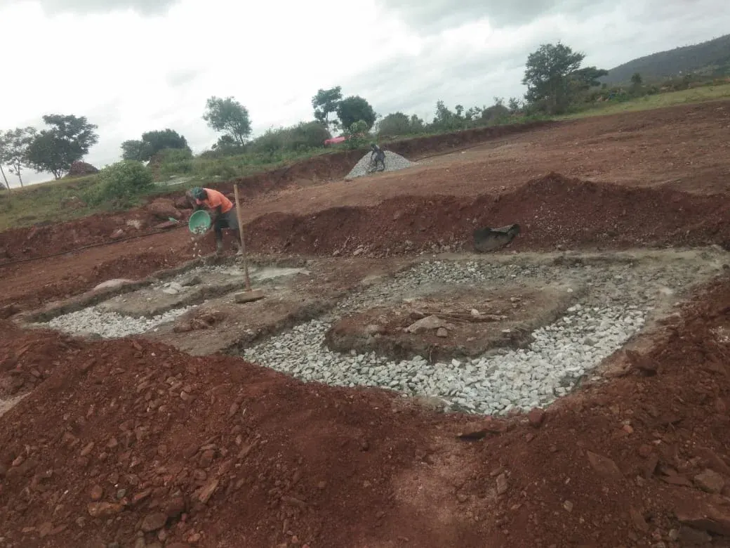 Concrete bed laid for the sanctum
